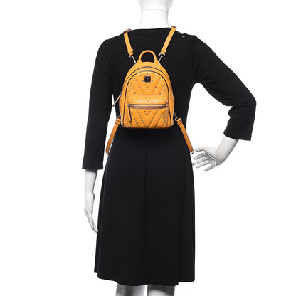 MCM Lambskin Diamond Disco Mini Stark Backpack Yellow 2 of 10