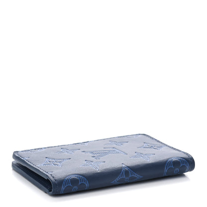 Louis Vuitton Calfskin Monogram Shadow Pocket Organizer Blue 4 of 8