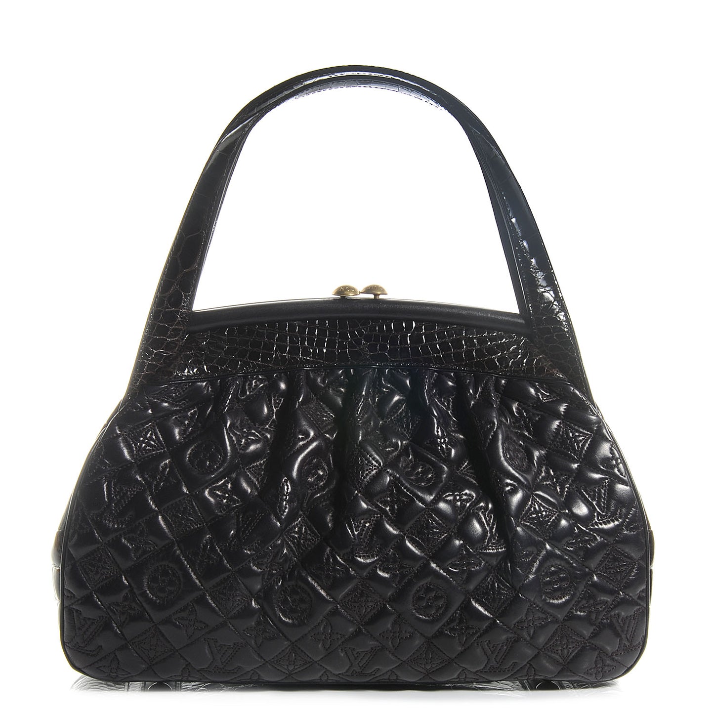 Monogram Vienna Alligator Sac Fermoir GM Aubergine