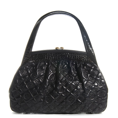 Louis Vuitton Monogram Vienna Alligator Sac Fermoir GM Aubergine 1 of 8