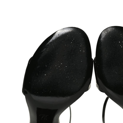 Louis Vuitton Patent Monogram Silhouette Sandals 36 Black 9 of 13