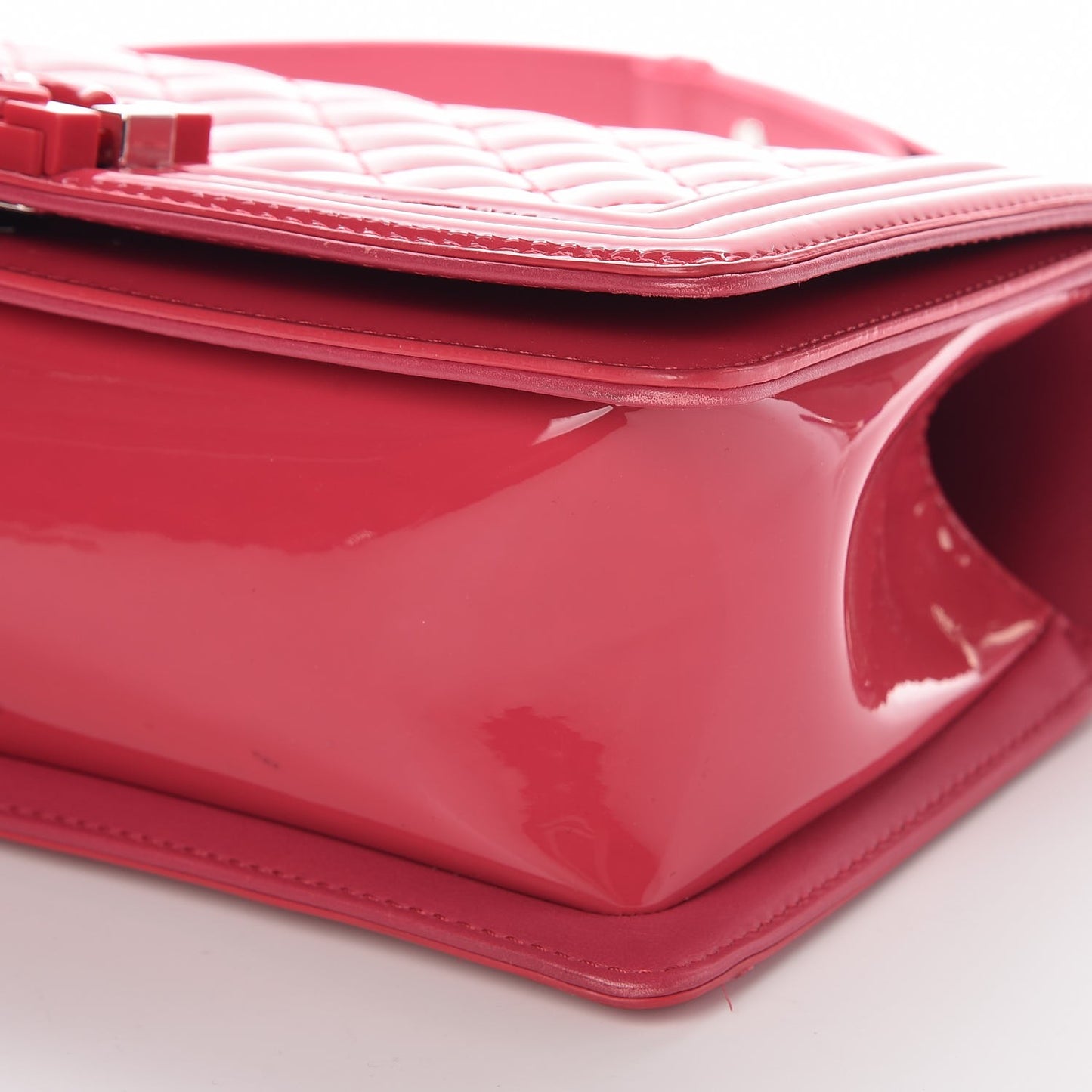 Patent Calfskin Medium Plexiglass Boy Flap Pink