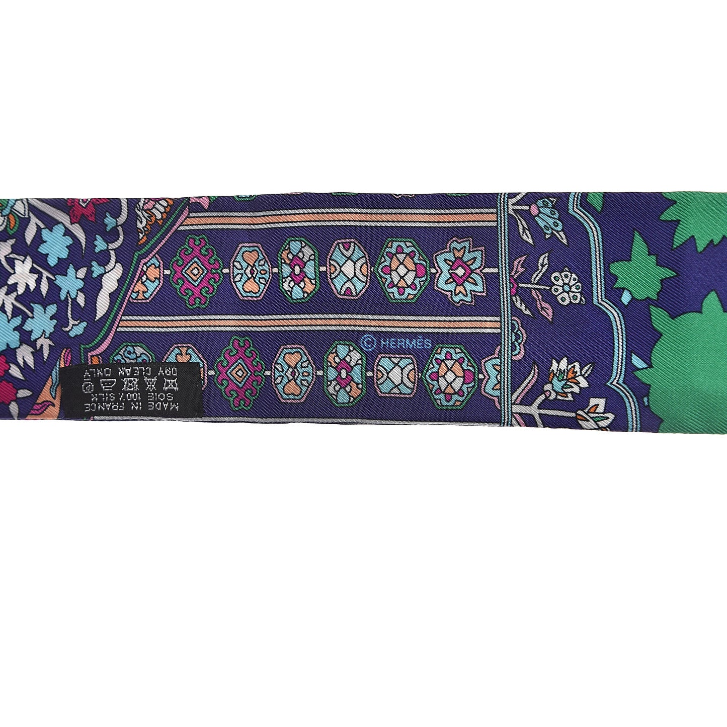 Silk Tapis Persans Twilly Vert Bleu Fuchsia