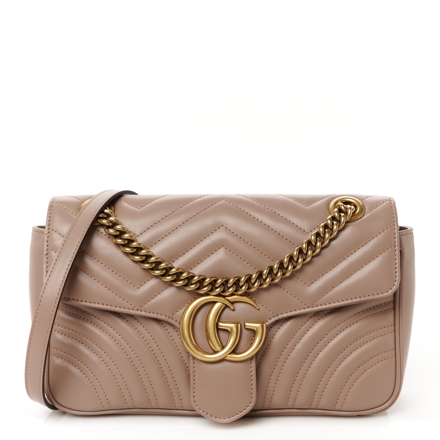 Gucci Calfskin Matelasse Small GG Marmont Shoulder Bag Porcelain Rose 1 of 11