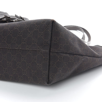 Gucci Monogram Peggy Braided Tote Black 8 of 8