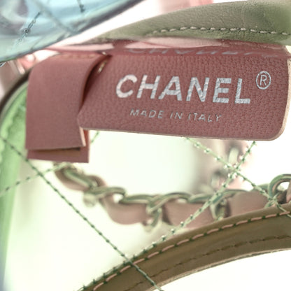 Chanel Lambskin PVC Quilted Medium Coco Splash Flap Blue Green 5 of 10