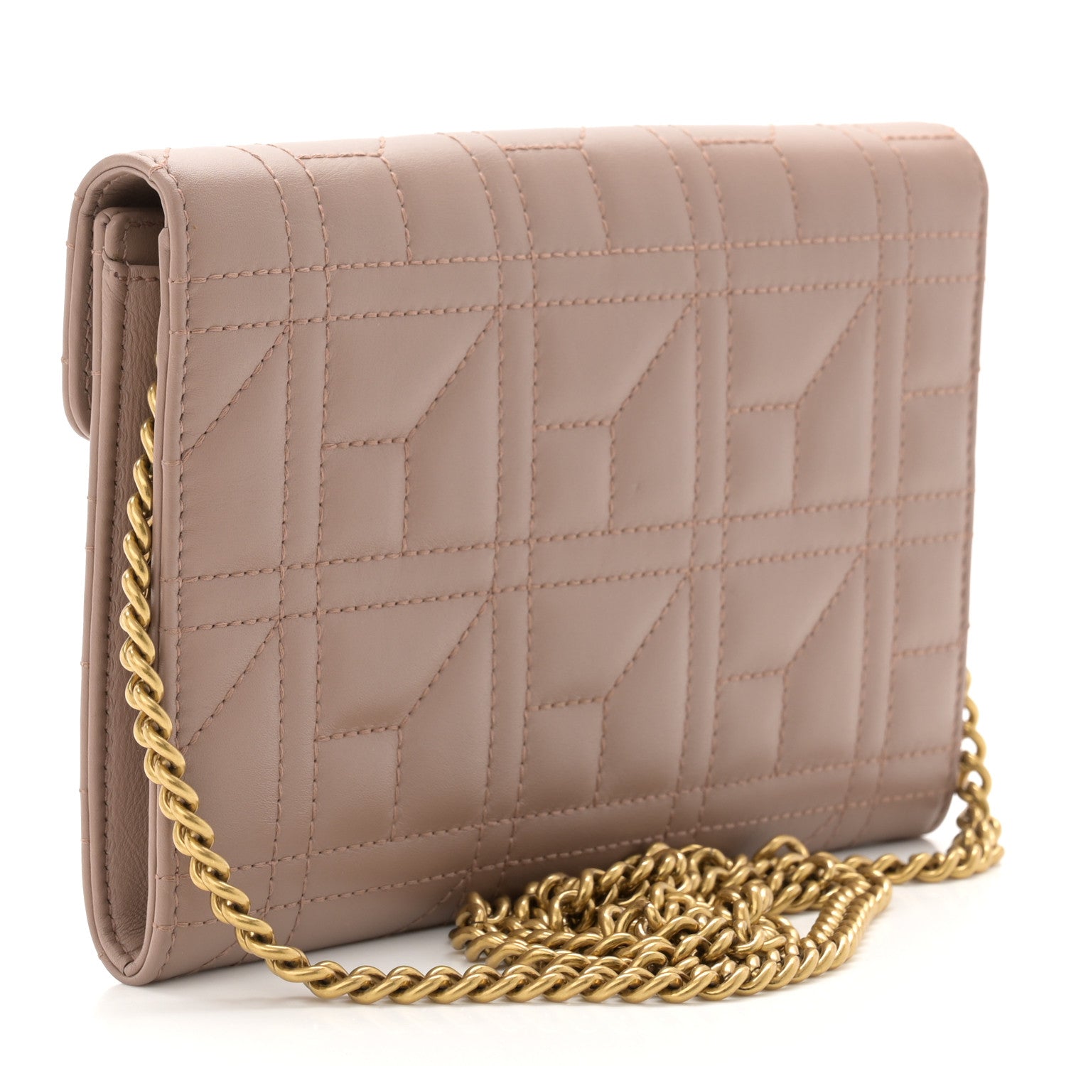 Gucci Calfskin Matelasse Mini Pearly GG Marmont Chain Wallet Porcelain Rose 3 of 9