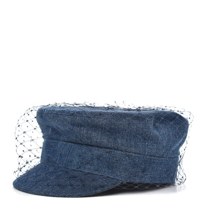 Christian Dior Denim Arty Veil Cap 58 Blue 1 of 6