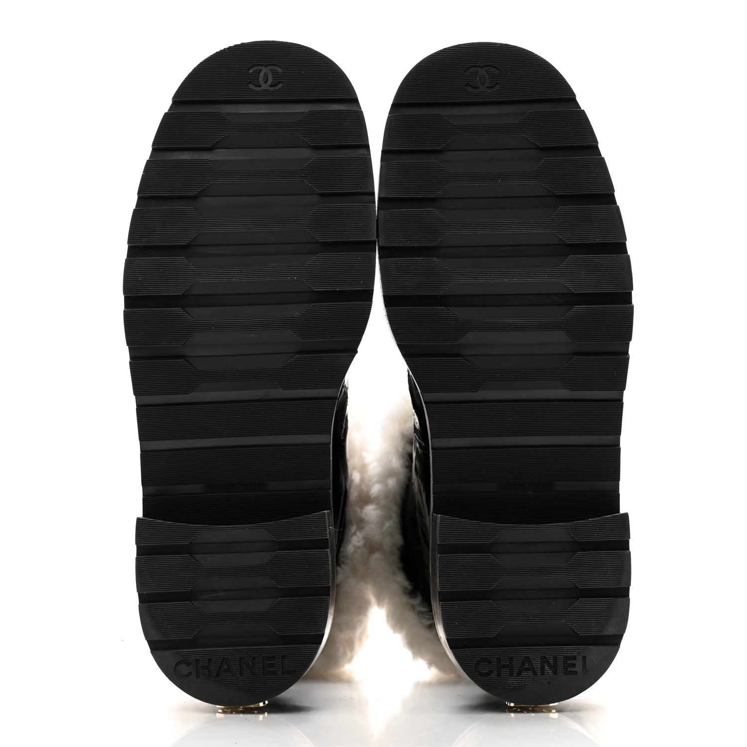 Chanel Lambskin Shearling Short Boots 39.5 Black 5 of 11