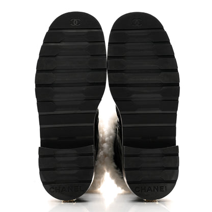 Chanel Lambskin Shearling Short Boots 39.5 Black 5 of 11