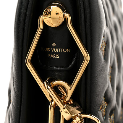 Louis Vuitton Lambskin Embossed Tweed Monogram Coussin PM Black 9 of 12