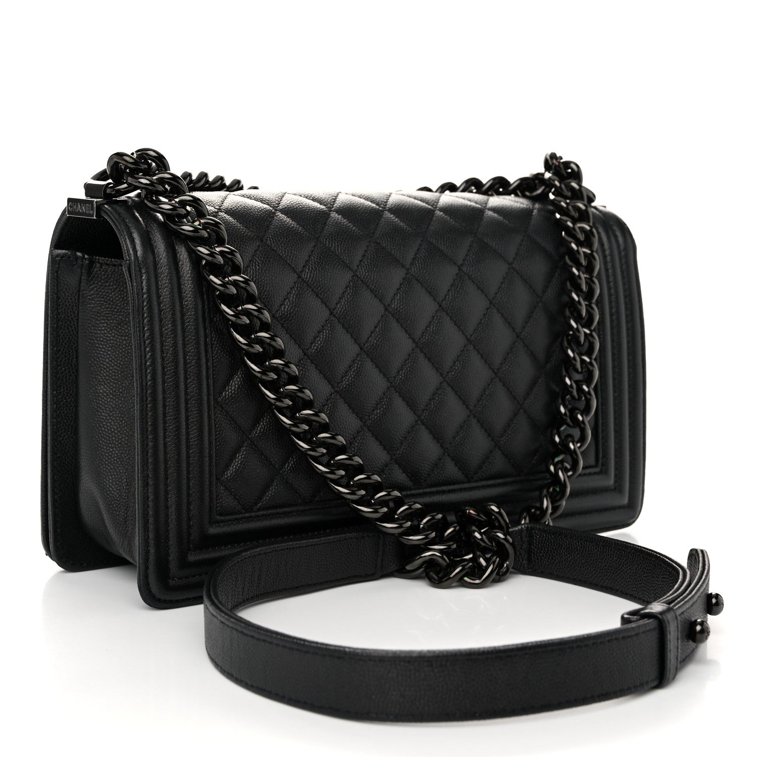 Chanel Caviar Quilted Medium Boy Flap So Black 3 of 10