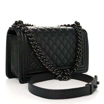 Chanel Caviar Quilted Medium Boy Flap So Black 3 of 10