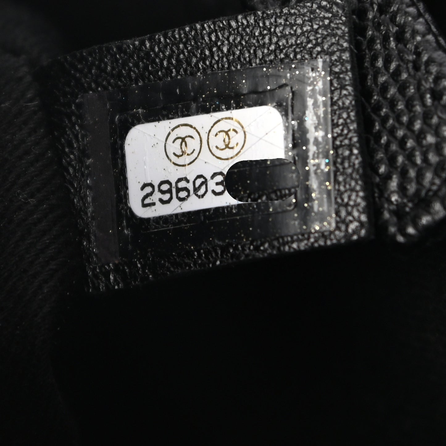 Caviar Lizard Embossed Quilted Small Coco Handle Flap Black
