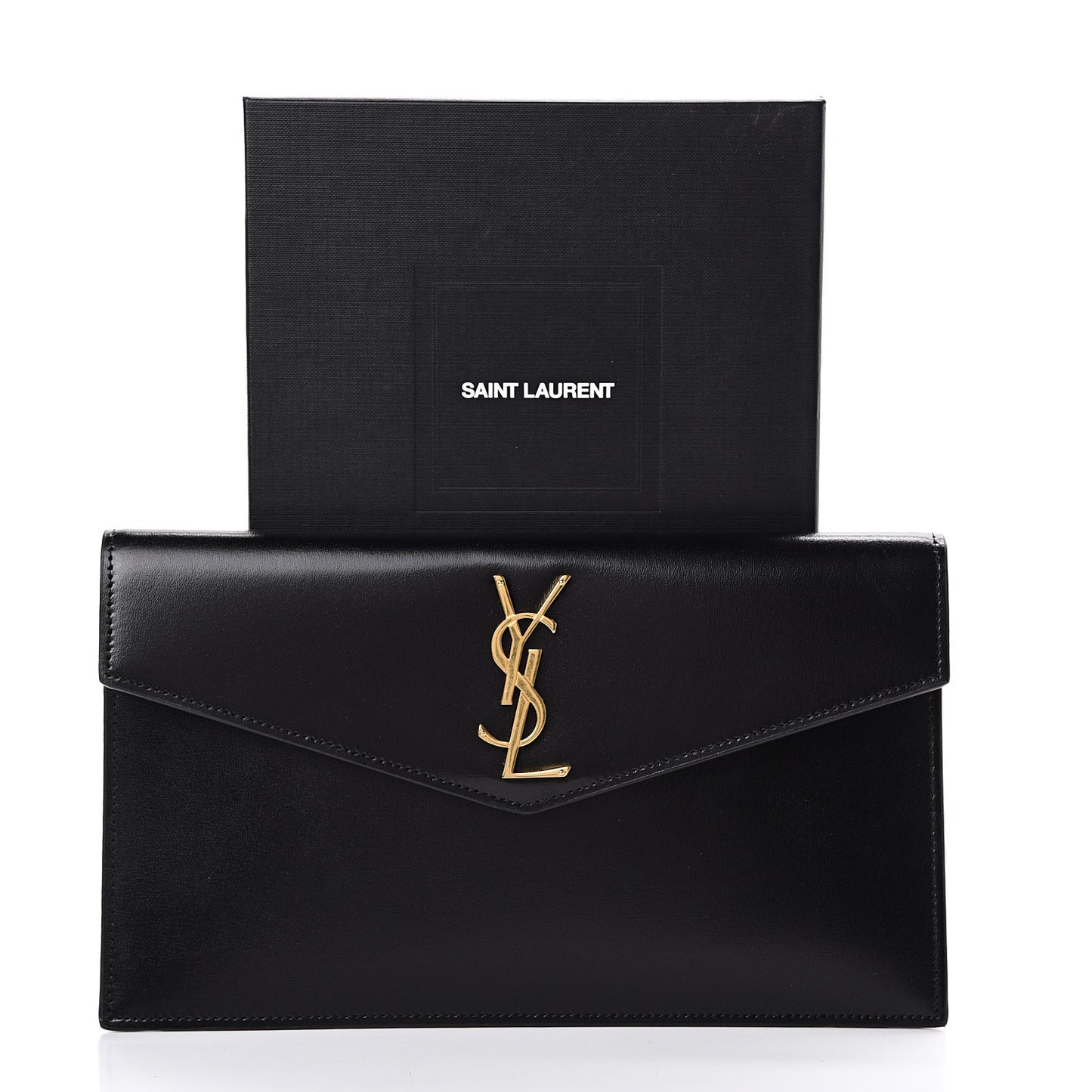 Smooth Shiny Calfskin Monogram Uptown Pouch Black