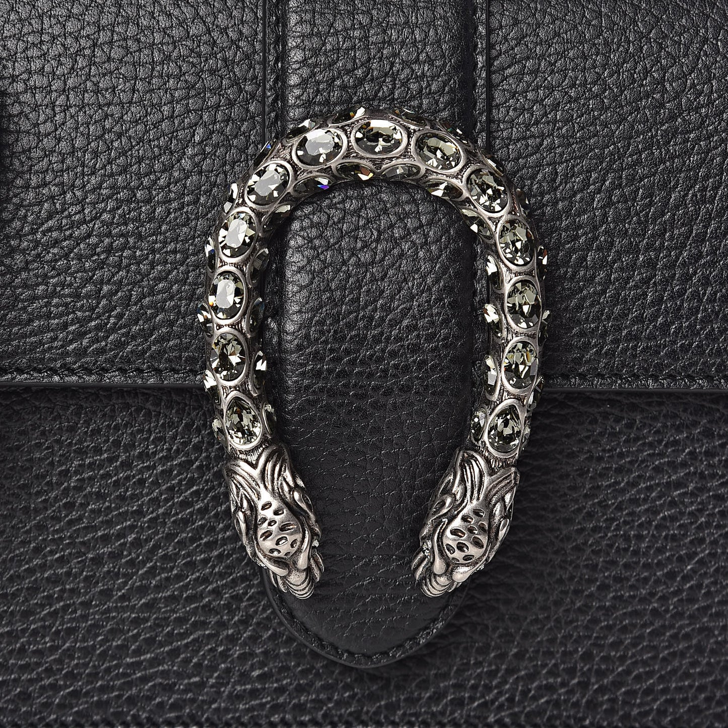 Dollar Calfskin Crystal Web Mini Dionysus Bamboo Top Handle Bag Black Black Diamond