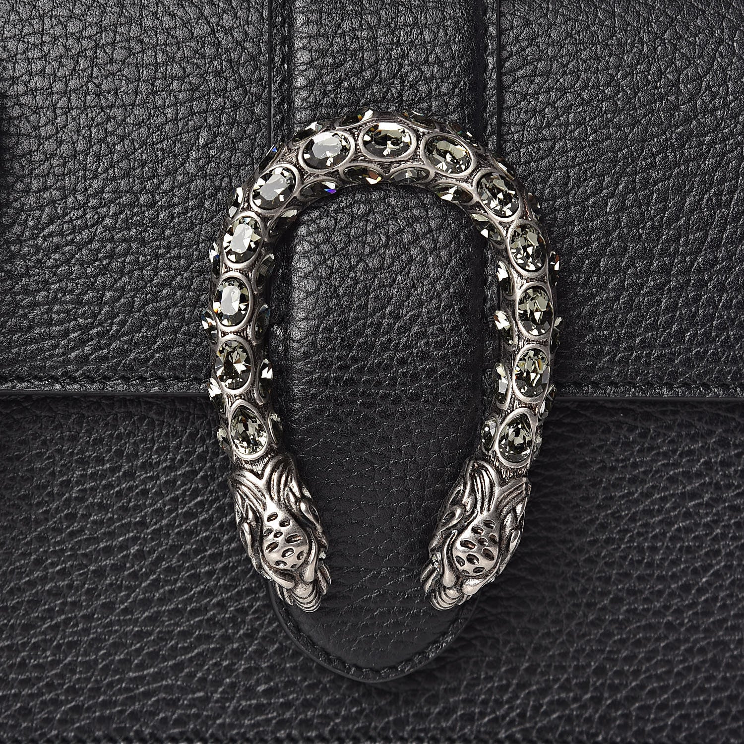 Gucci Dollar Calfskin Crystal Web Mini Dionysus Bamboo Top Handle Bag Black Black Diamond 8 of 10