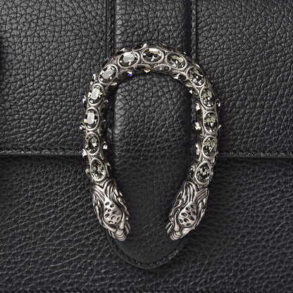 Gucci Dollar Calfskin Crystal Web Mini Dionysus Bamboo Top Handle Bag Black Black Diamond 8 of 10