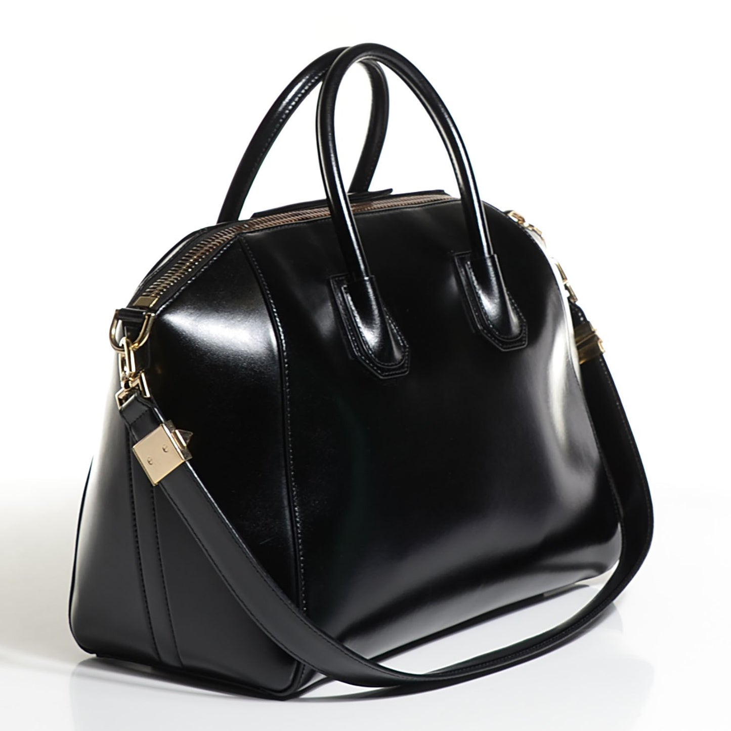 Shiny Lord Calfskin Medium Antigona Black