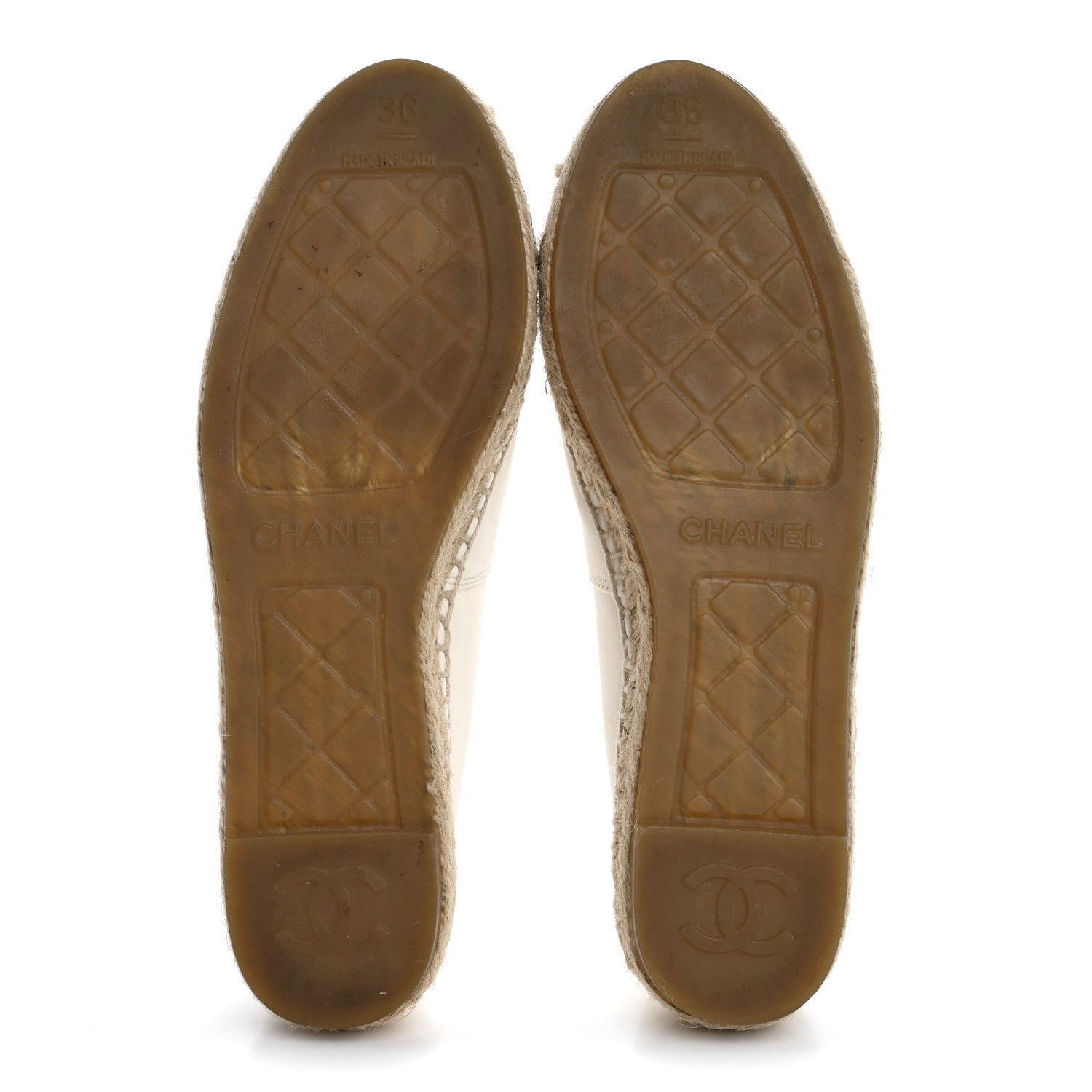Chanel Lambskin CC Espadrilles 36 White Black 6 of 15