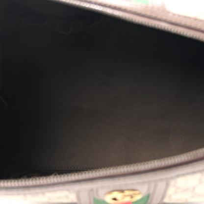 Gucci GG Supreme Monogram Textured Dollar Calfskin Web Small Savoy Toiletry Case Beige Ebony 5 of 17