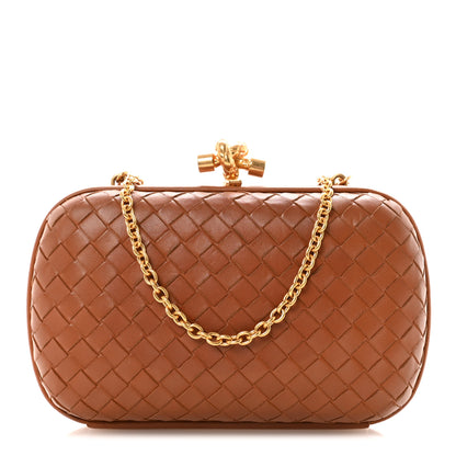 Bottega Veneta Nappa Intrecciato Chain Knot Clutch Caramel 1 of 9