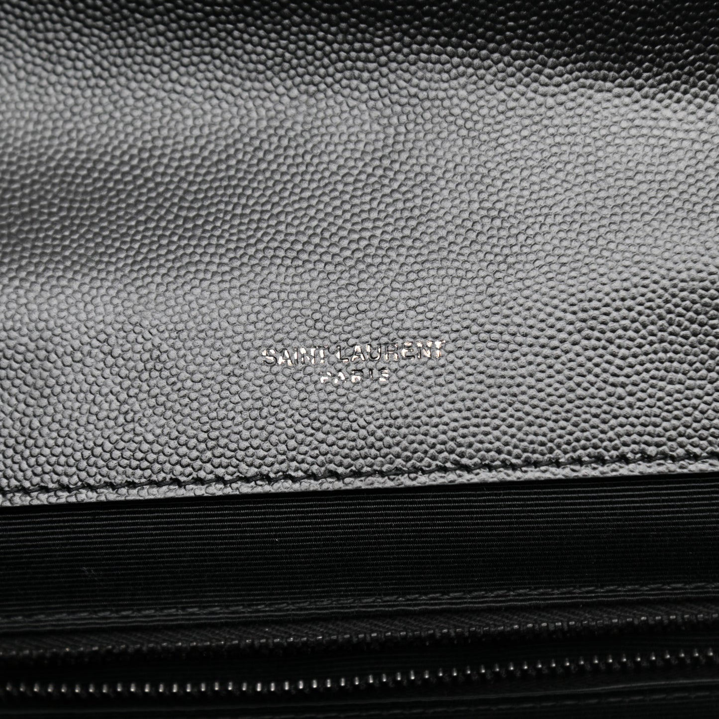 Grain De Poudre Textured Mixed Matelasse Large Triquilt Monogram Monochrome Satchel Black