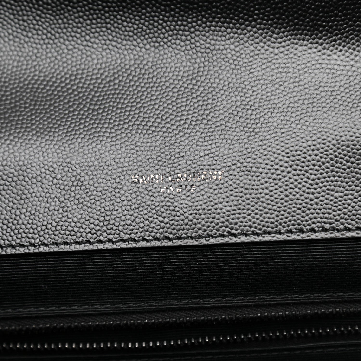 Saint Laurent Grain De Poudre Textured Mixed Matelasse Large Triquilt Monogram Monochrome Satchel Black 6 of 11