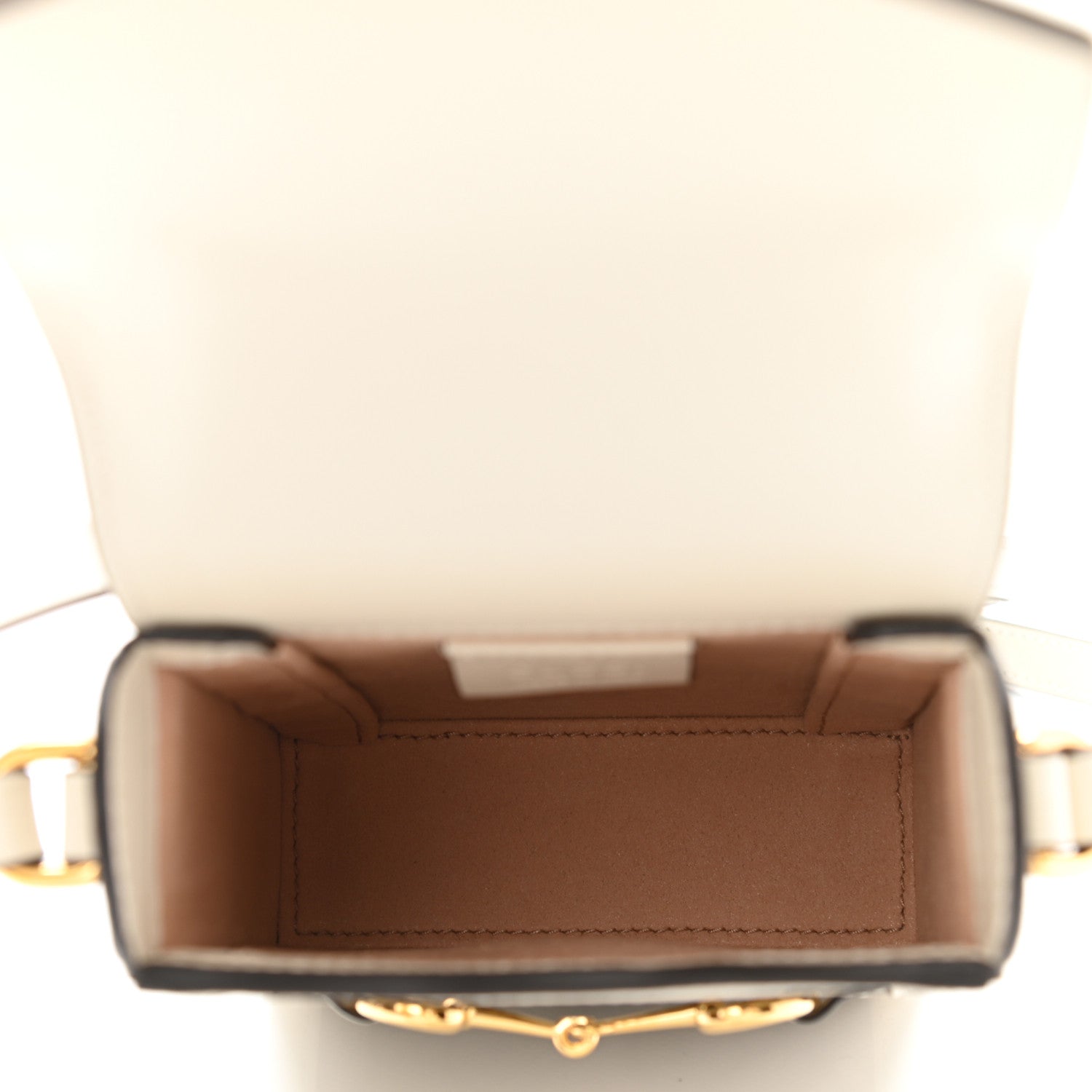 Gucci GG Supreme Monogram Azalea Calfskin Mini Horsebit 1955 Crossbody Bag Beige Ebony Mystic White 5 of 11