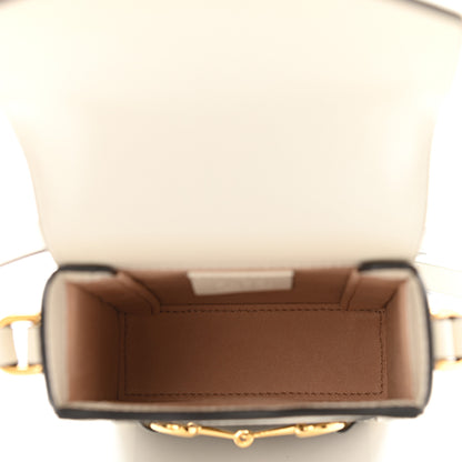 Gucci GG Supreme Monogram Azalea Calfskin Mini Horsebit 1955 Crossbody Bag Beige Ebony Mystic White 5 of 11