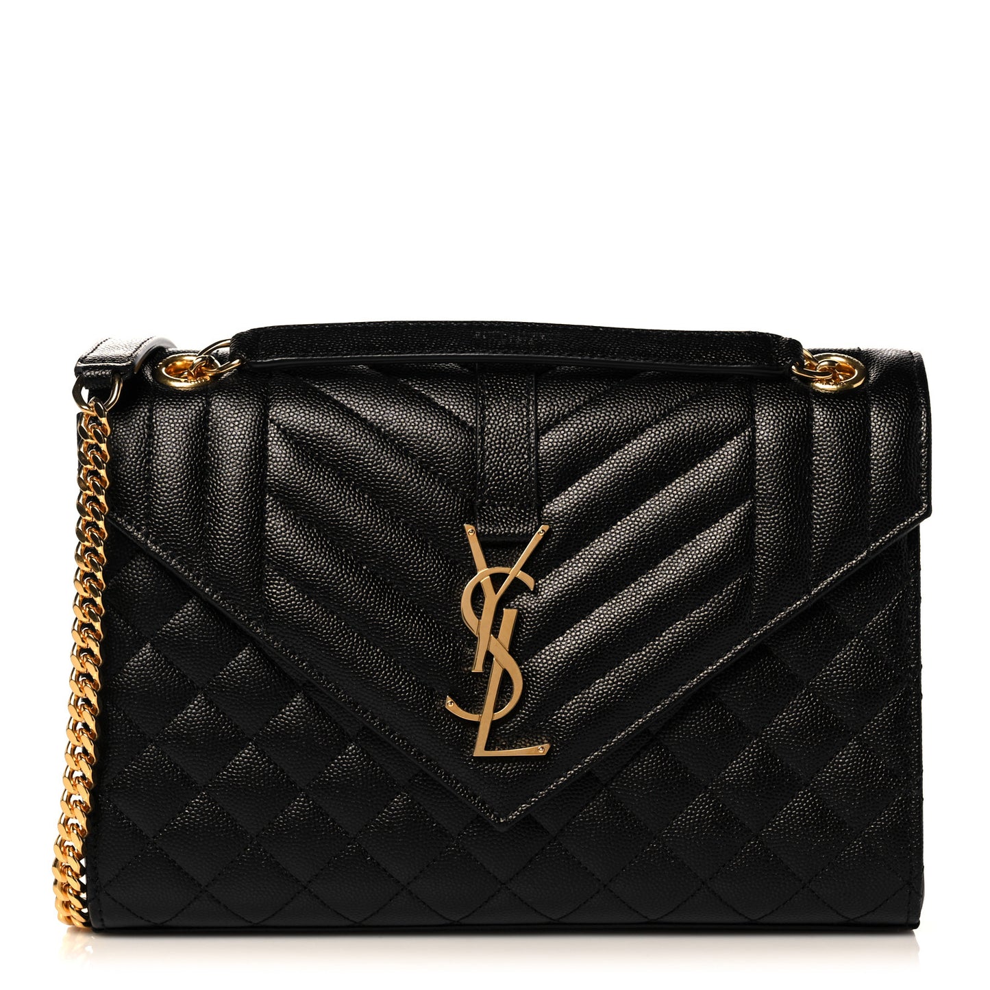 Grain De Poudre Textured Mixed Matelasse Triquilt Medium Monogram Satchel Black