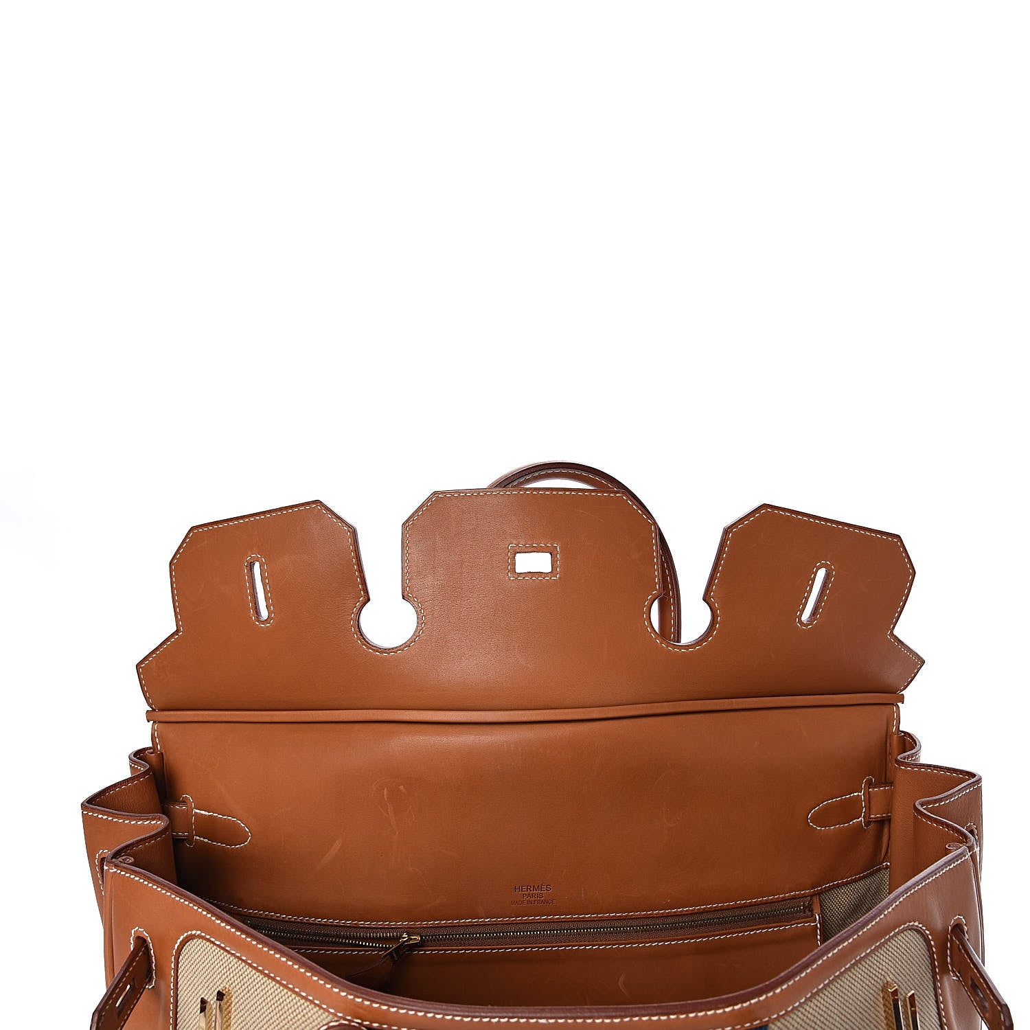 Hermes Toile Natural Barenia Flag Birkin 40 Fauve 29 of 33
