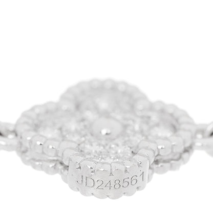 Van Cleef & Arpels 18K White Gold Diamond 6 Motifs Sweet Alhambra Bracelet 5 of 6