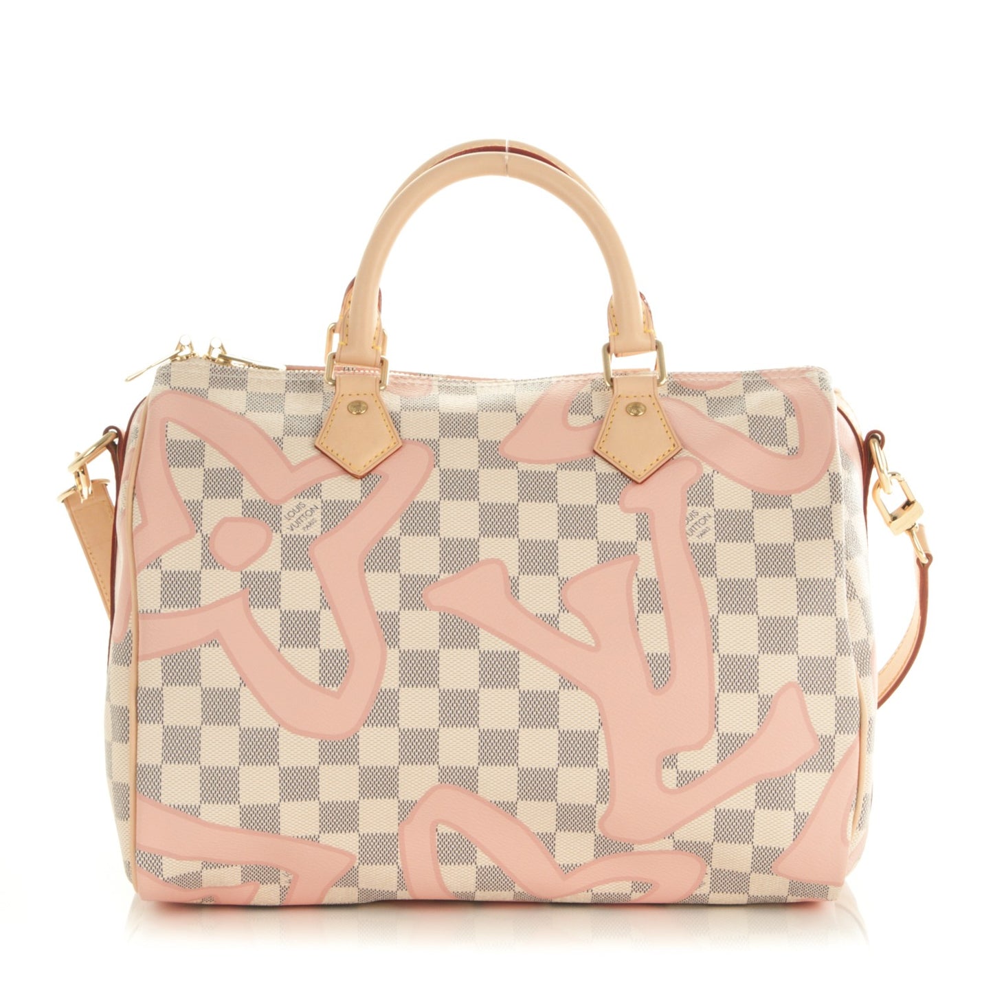 Damier Azur Tahitienne Speedy Bandouliere 30 Rose Ballerine