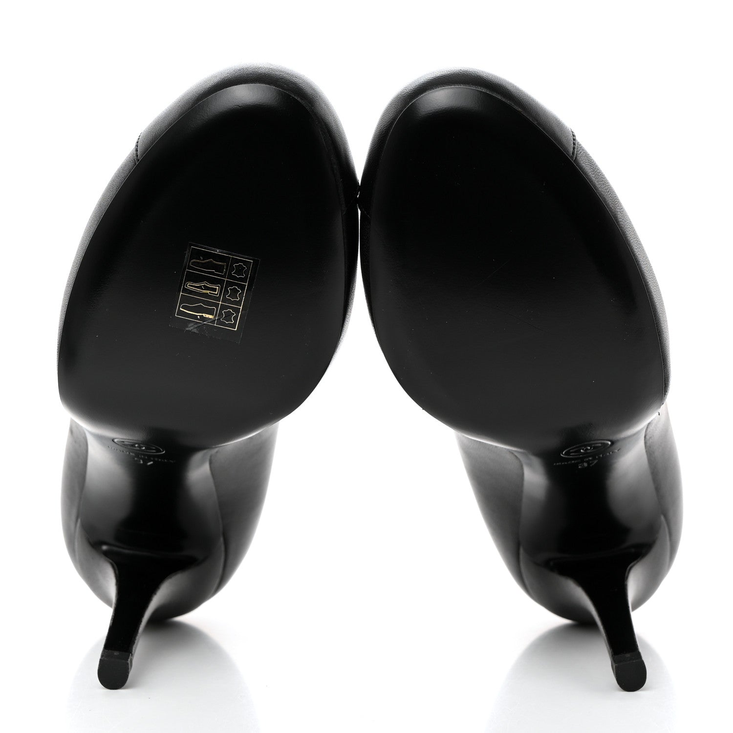 Chanel Lambskin Cap Toe CC Pumps 37 Black 5 of 9