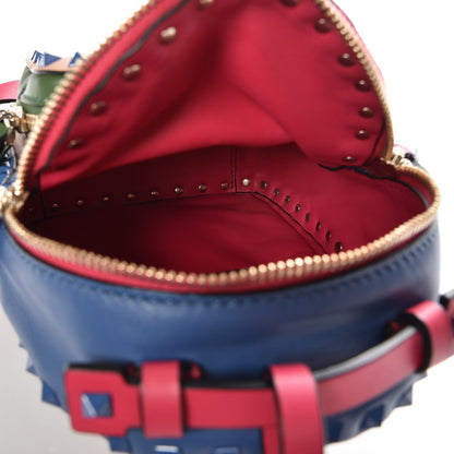 Valentino Garavani Calfskin Colorblock Mini Rockstud Backpack Skin Sorbet Indaco Green Deep Fuxia 5 of 8