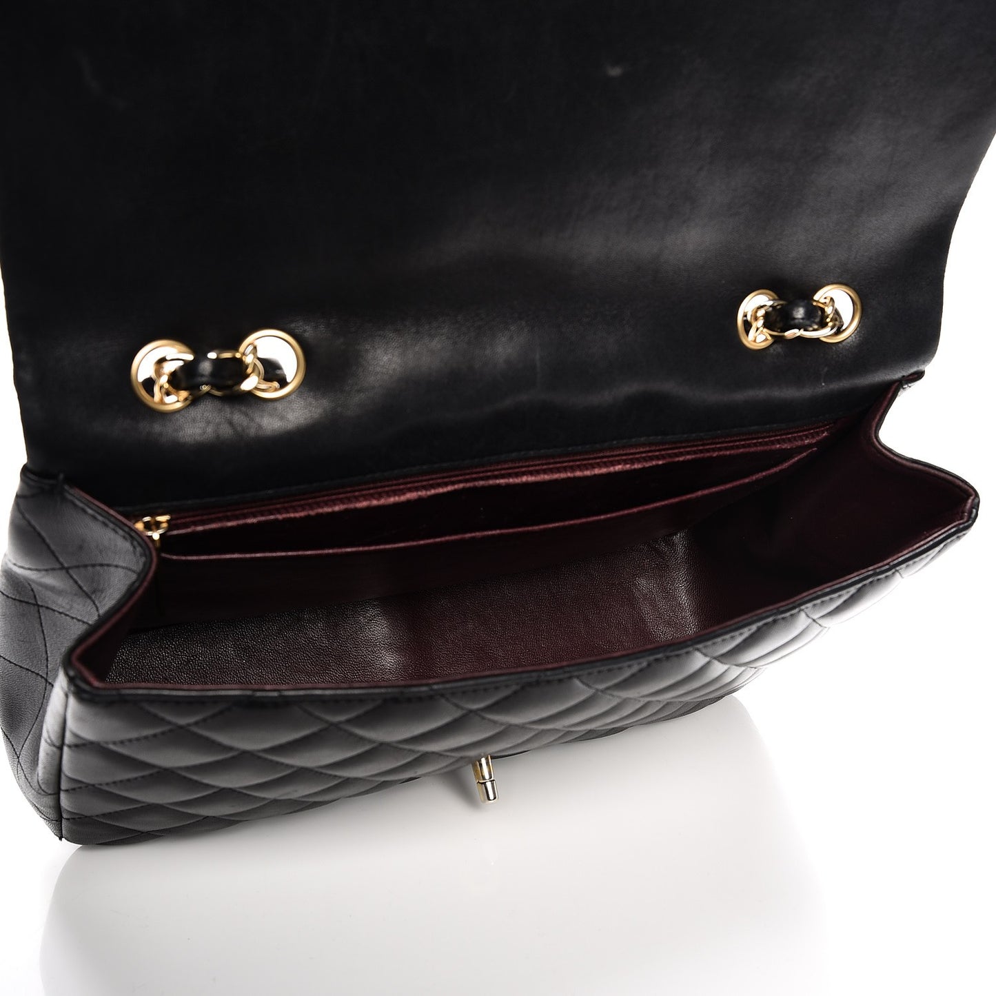 Lambskin Quilted Jumbo Single Flap Black