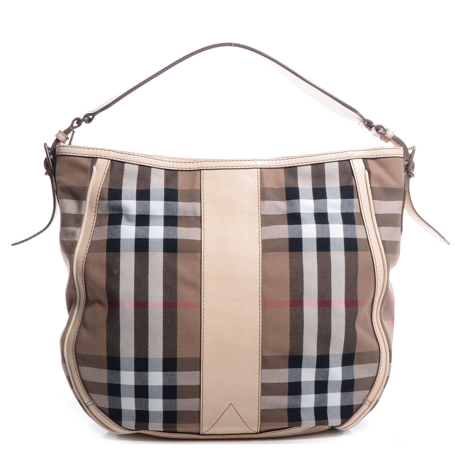 House Check Medium Ashwood Hobo White