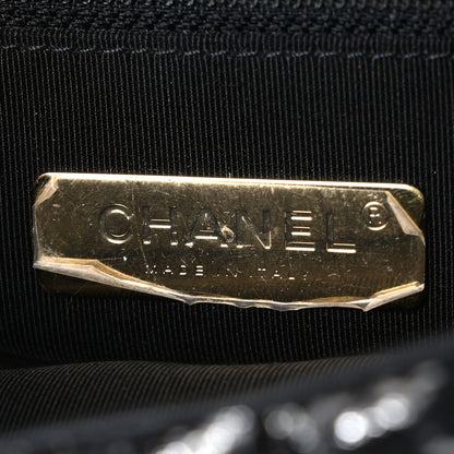 Chanel Tweed Quilted Large Chanel 19 Flap Black Silver Ecru 5 of 9