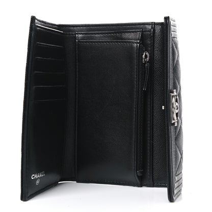 Chanel Caviar Quilted Medium Boy Flap Wallet Black 4 of 4