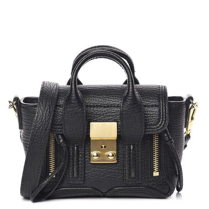 3.1 Phillip Lim 3.1 Textured Calfskin Nano Pashli Satchel Black 1 of 14