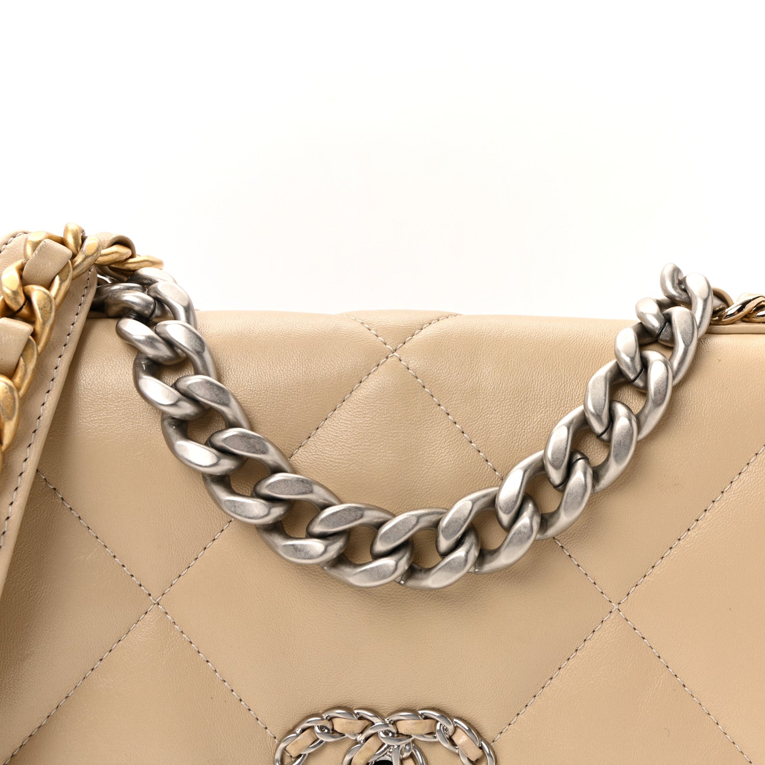 Chanel Lambskin Quilted Medium Chanel 19 Flap Beige 8 of 10