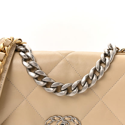 Chanel Lambskin Quilted Medium Chanel 19 Flap Beige 8 of 10
