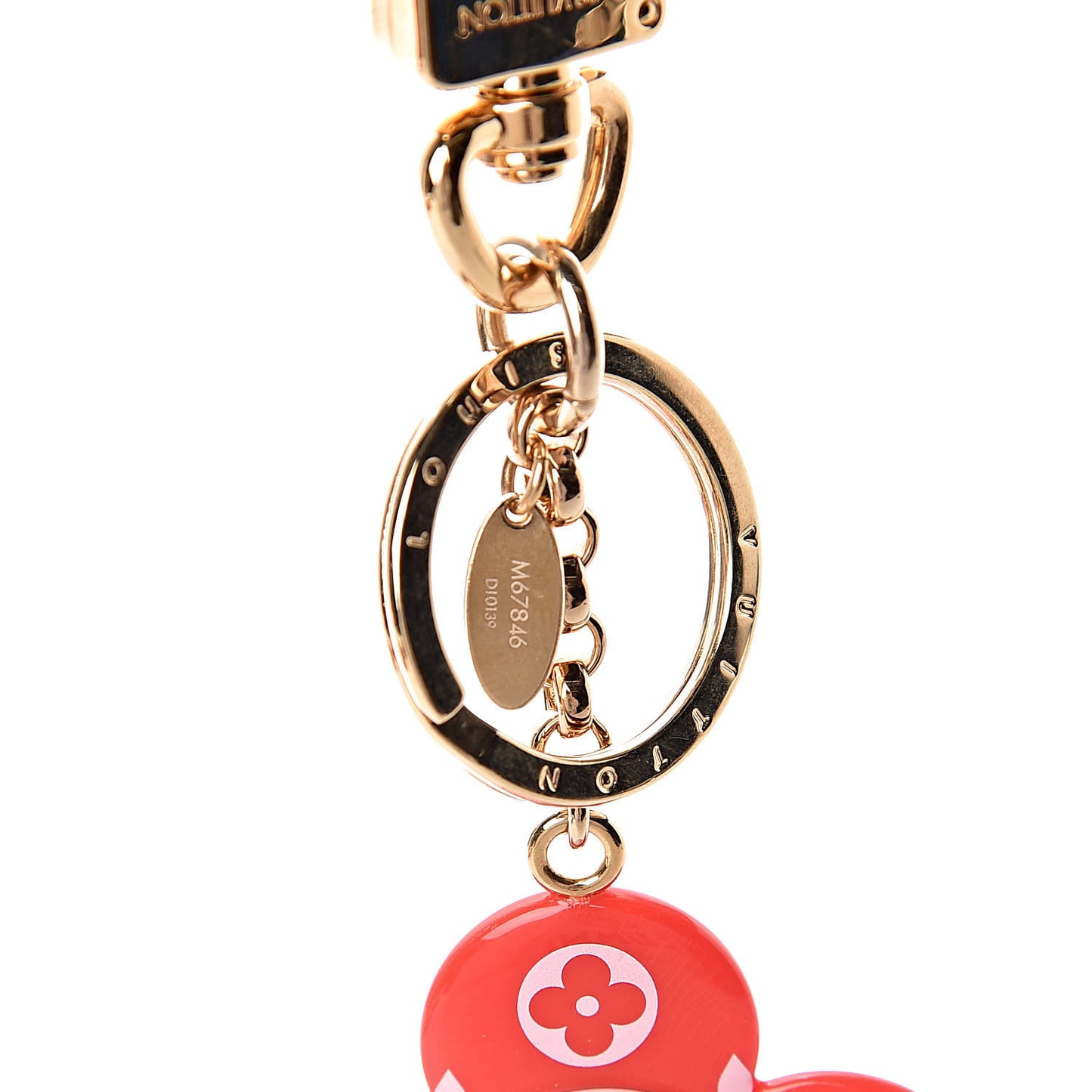 Giant Monogram Vivienne Bag Charm Key Holder Rouge