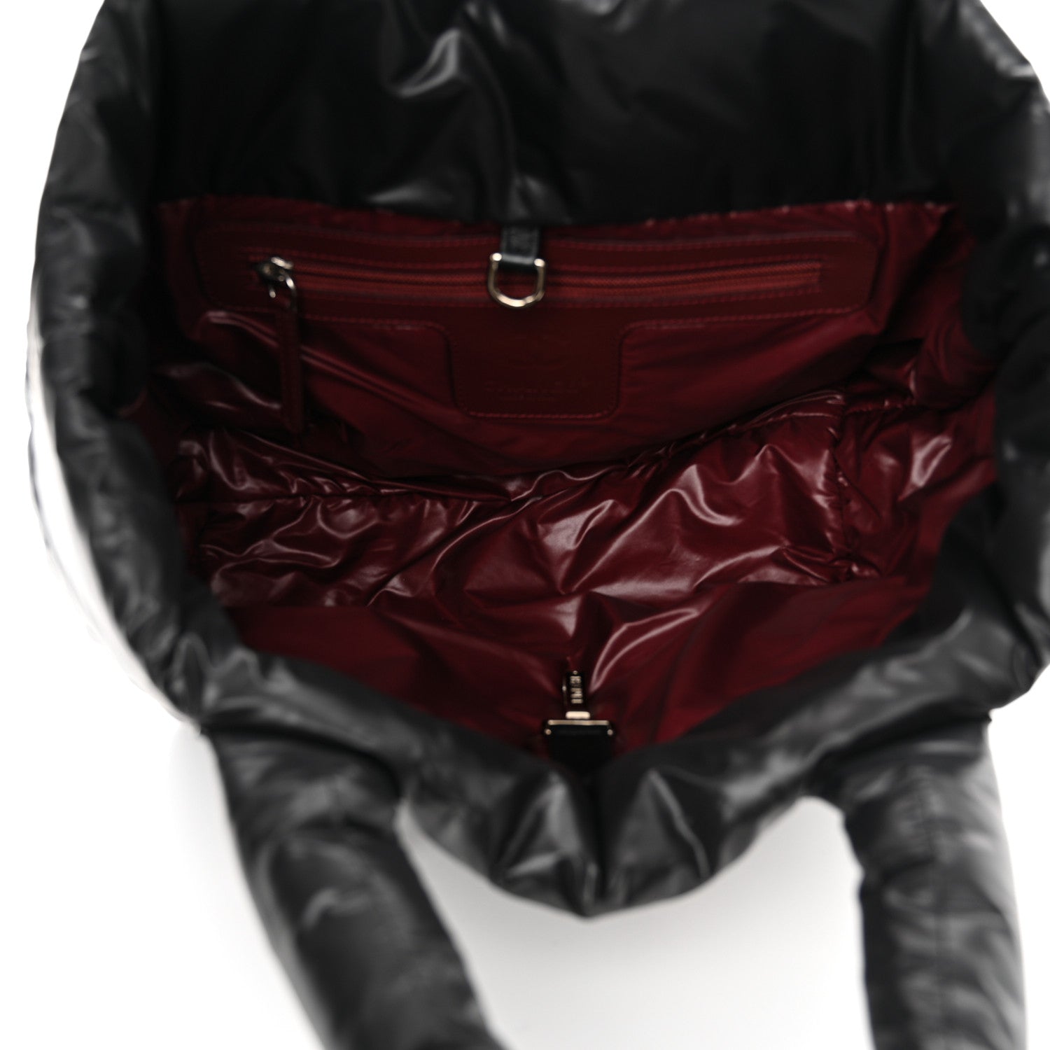 Chanel Nylon Quilted Coco Cocoon Medium Reversible Tote Black Red 5 of 10