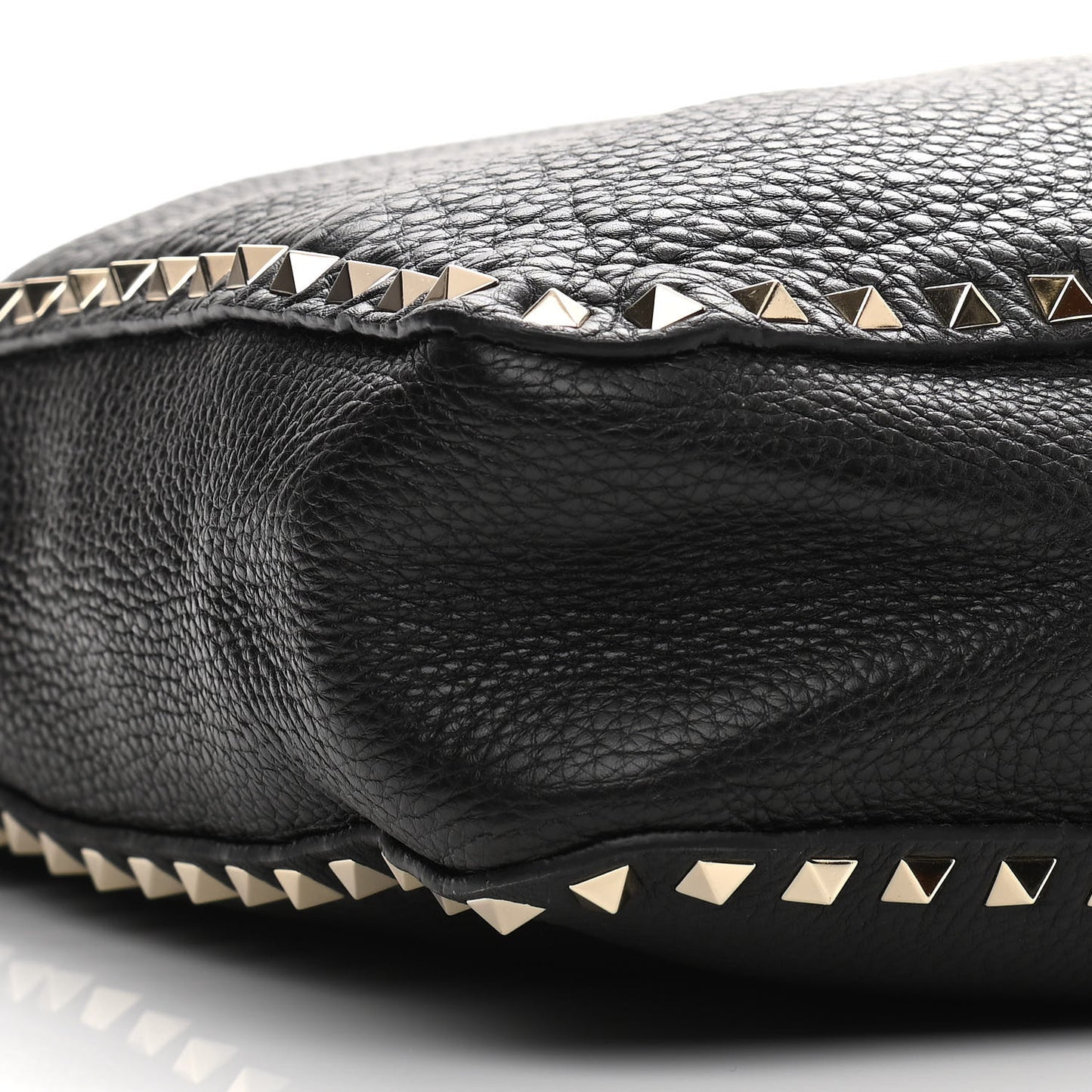 Pebbled Calfskin Large Rockstud Flip-Lock Messenger Bag Black