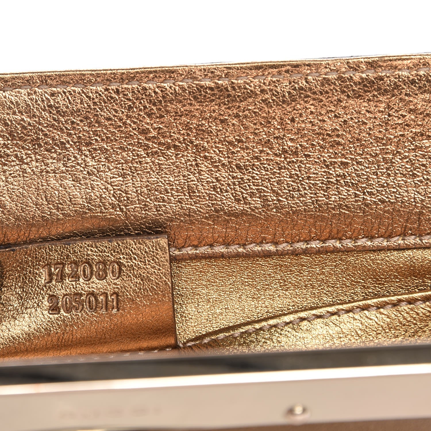 Gucci Metallic Calfskin Britt Clutch Bronze 7 of 8