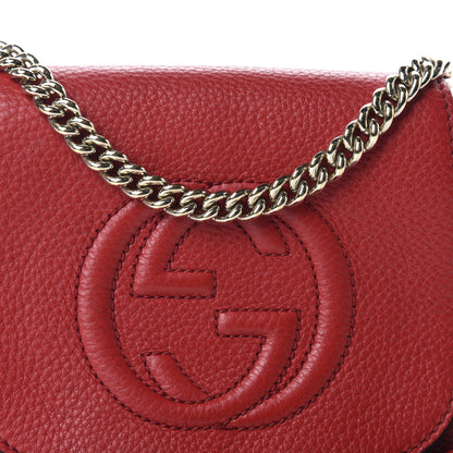 Gucci Pebbled Calfskin Small Soho Flap Crossbody Red 11 of 12