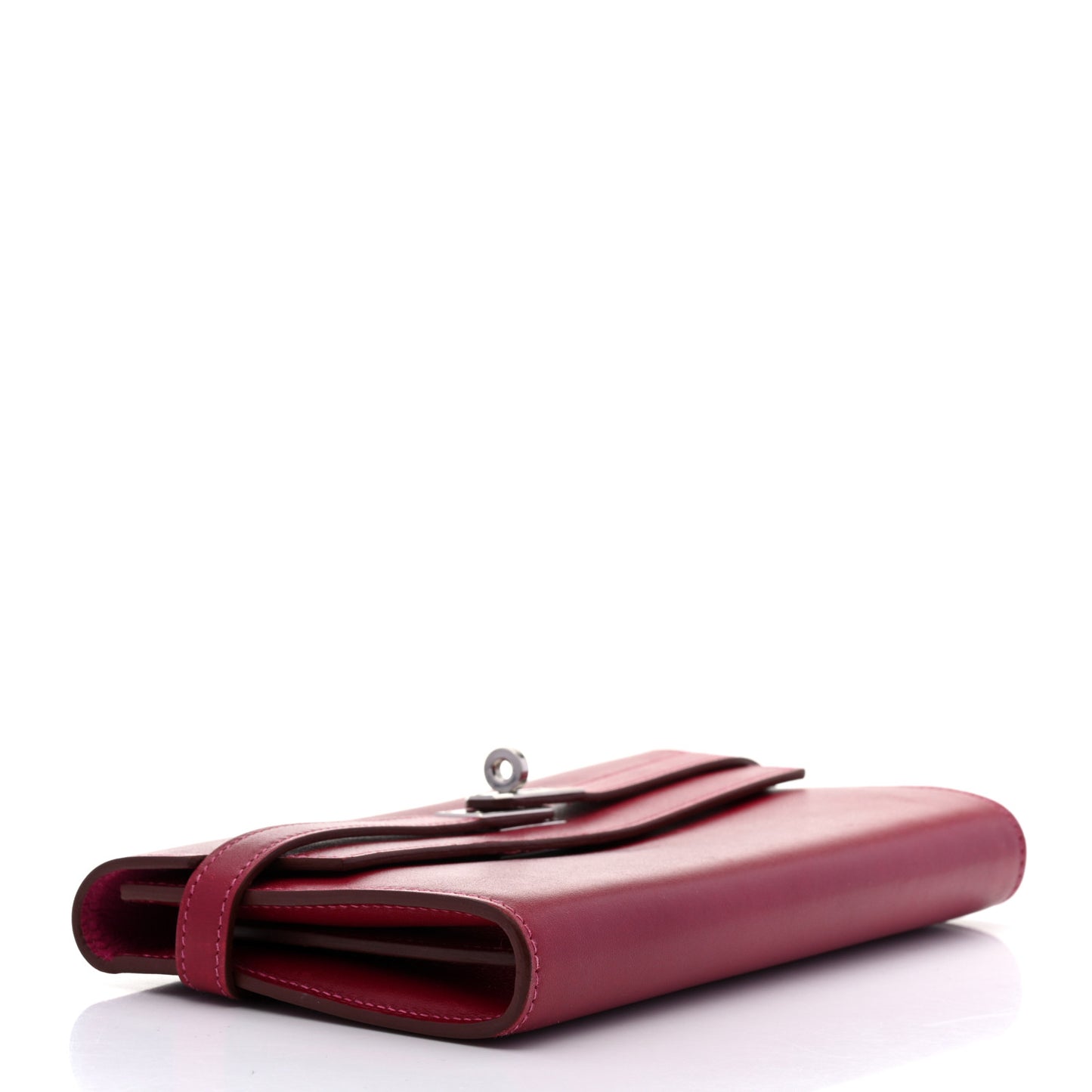 Tadelakt Verso Kelly Longue Wallet Rubis Rose Shocking