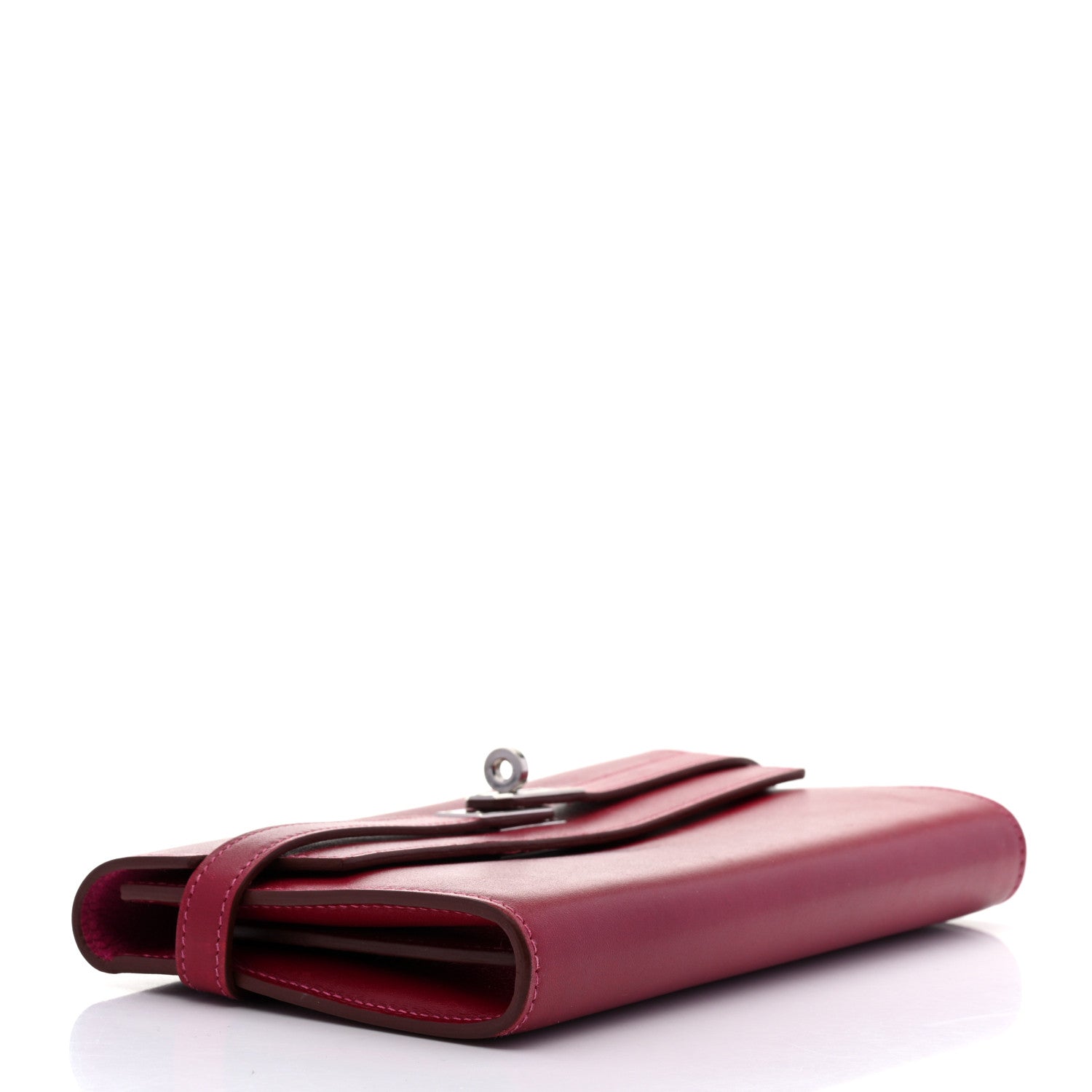 Hermes Tadelakt Verso Kelly Longue Wallet Rubis Rose Shocking 4 of 11